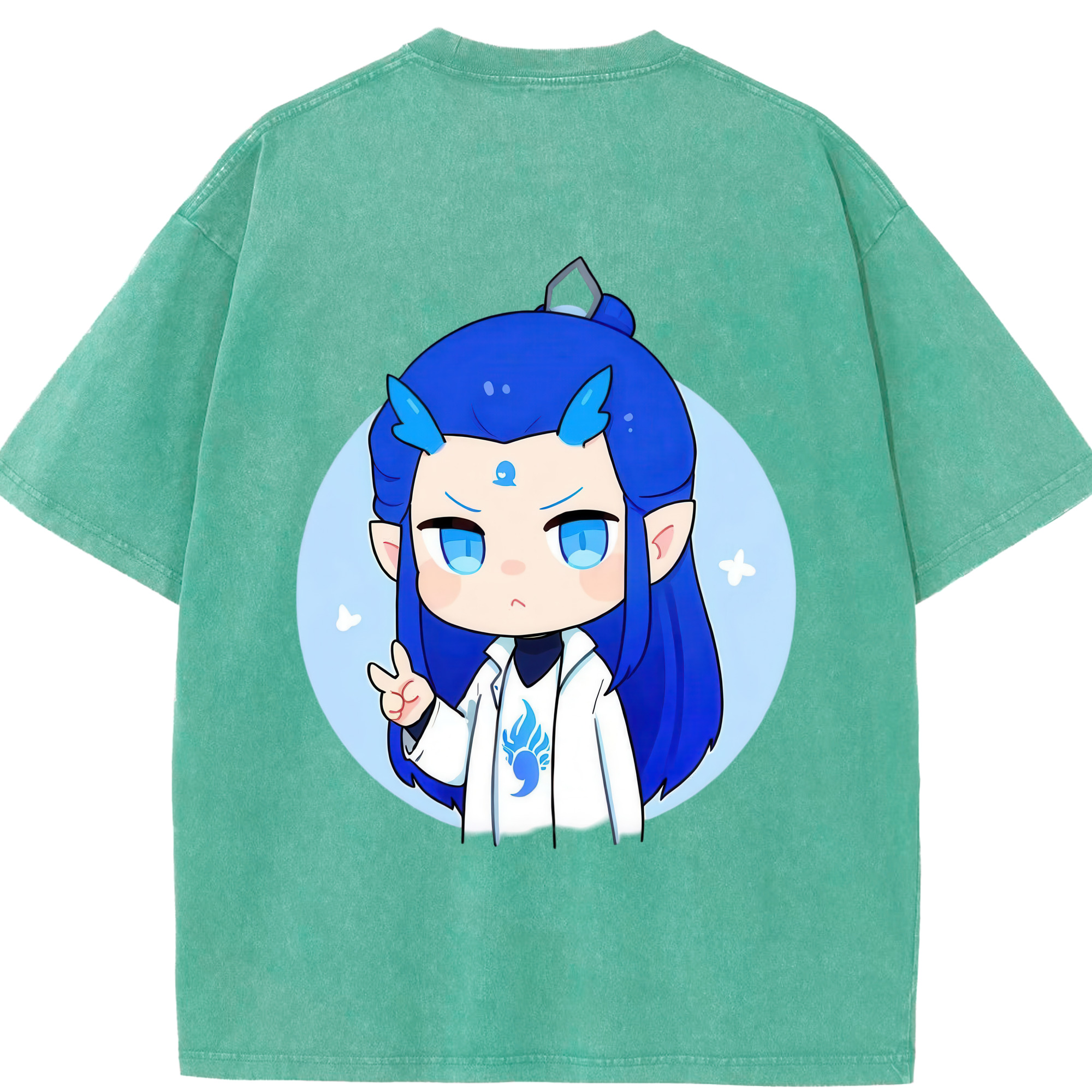 （画像用） Ne Zha 2 ナタ 魔童の大暴れ 綿100% ヴィンテージ風 半袖Tシャツ（背面プリント）